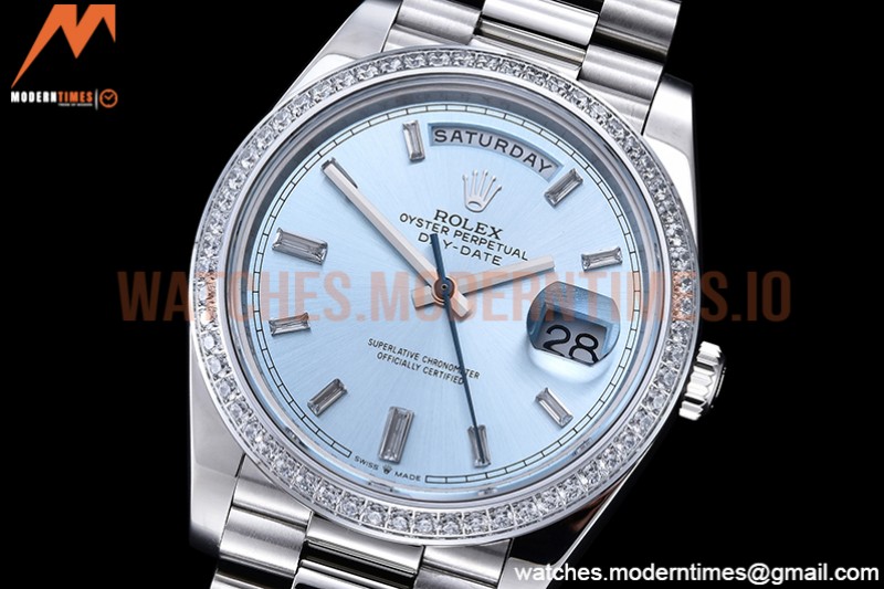 Rolex - DayDate 40mm Flt Dia SS/SS L-Blue/Dia GSF A2836 Mod