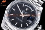 Rolex - DayDate 40mm Flt SS/SS Black/Stk GSF A2836 Mod