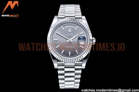 Rolex - DayDate 40mm Flt SS/SS Grey/Stk GSF A2836 Mod