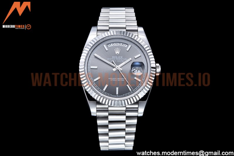 Rolex - DayDate 40mm Flt SS/SS Grey/Stk GSF A2836 Mod