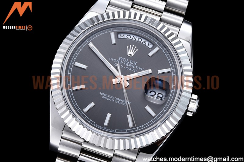 Rolex - DayDate 40mm Flt SS/SS Grey/Stk GSF A2836 Mod