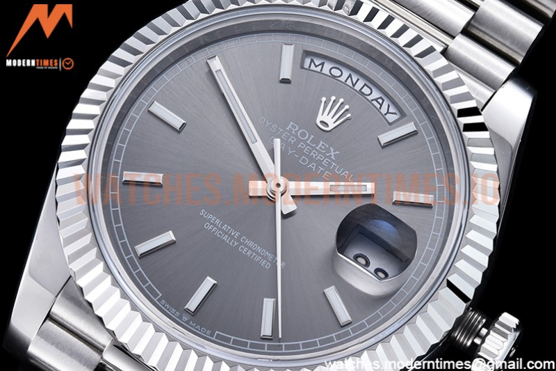 Rolex - DayDate 40mm Flt SS/SS Grey/Stk GSF A2836 Mod