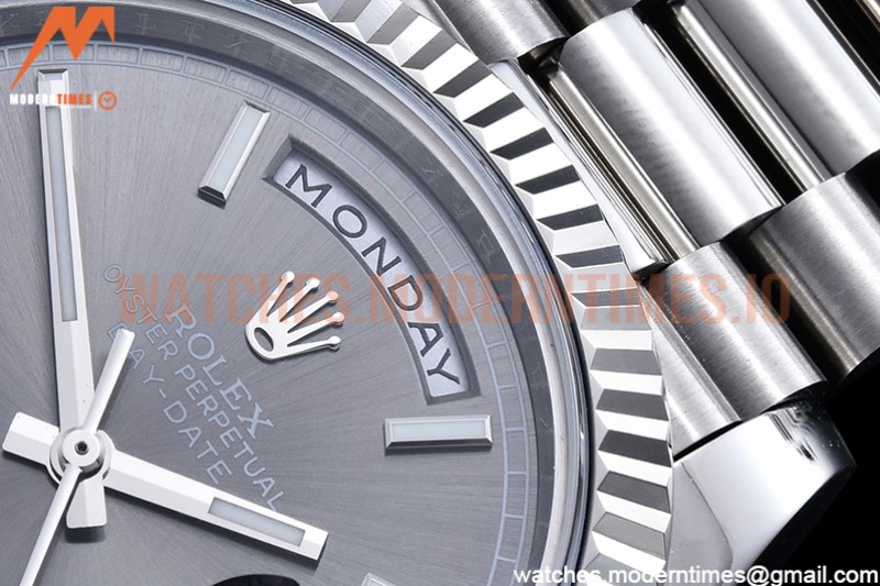 Rolex - DayDate 40mm Flt SS/SS Grey/Stk GSF A2836 Mod