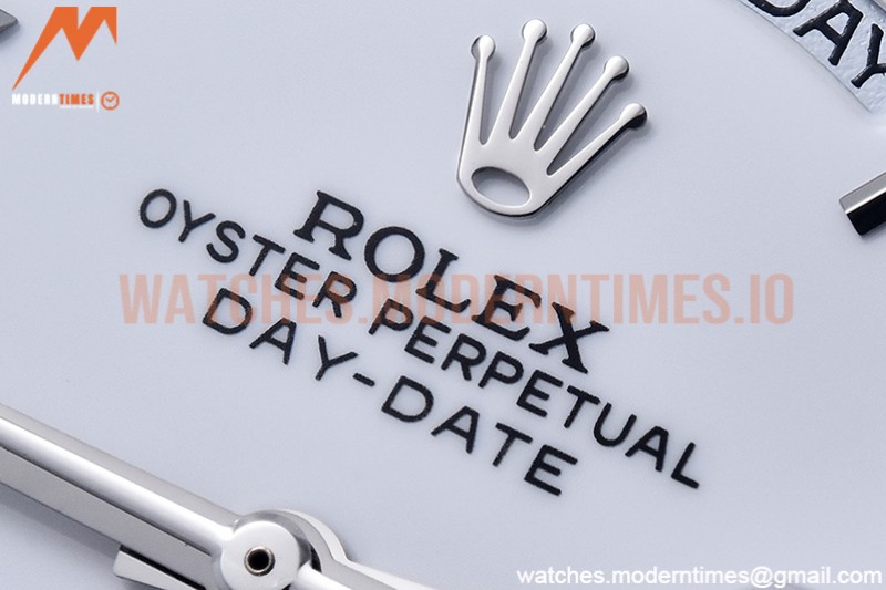 Rolex - DayDate 40mm Flt SS/SS White/Rm GSF A2836 Mod