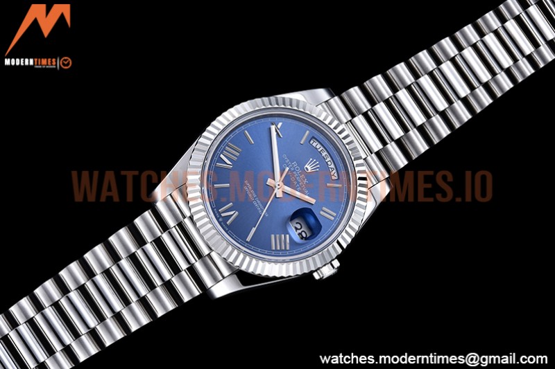 Rolex - DayDate 40mm Flt SS/SS Blue/Rm GSF A2836 Mod
