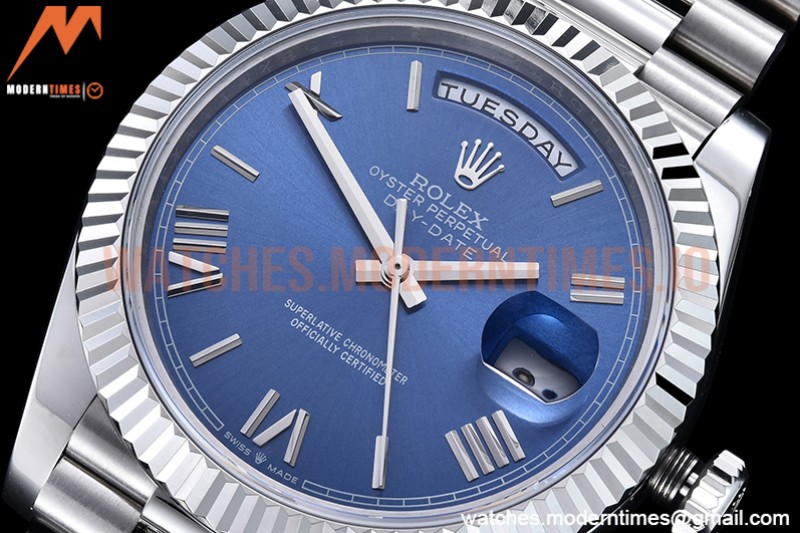 Rolex - DayDate 40mm Flt SS/SS Blue/Rm GSF A2836 Mod