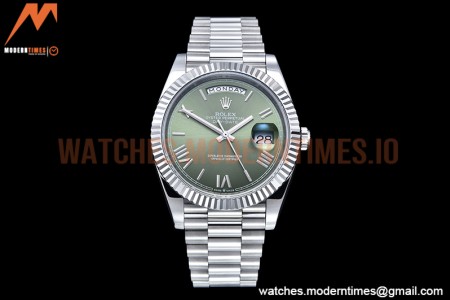 Rolex - DayDate 40mm Flt SS/SS Green/Rm GSF A2836 Mod