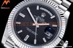 Rolex - DayDate 40mm Flt SS/SS Black/Dia GSF A2836 Mod