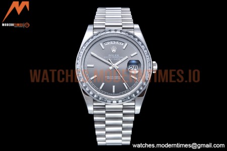 Rolex - DayDate 40mm Dia SS/SS Grey/Stk GSF A2836 Mod
