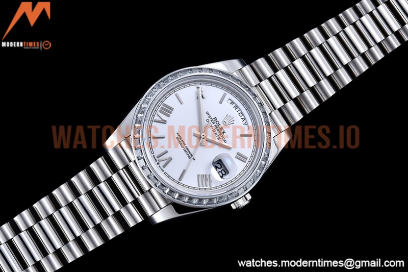 Rolex - DayDate 40mm Dia SS/SS Wht/Rm GSF A2836 Mod