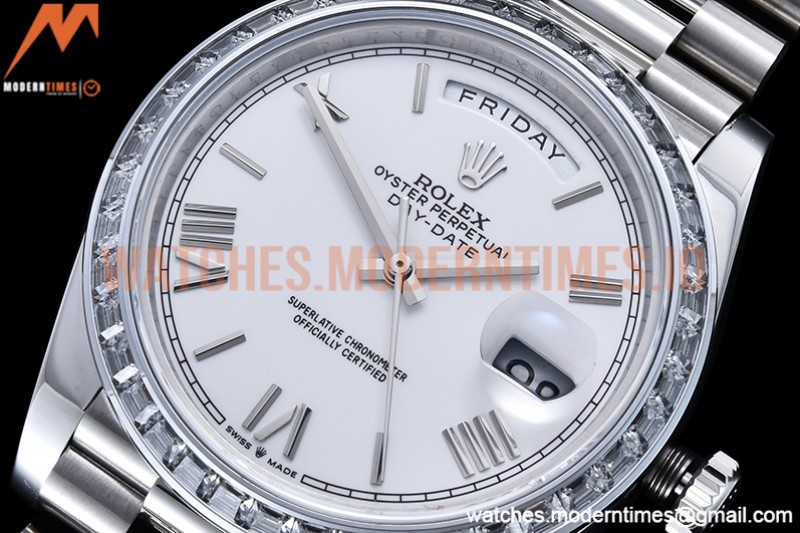 Rolex - DayDate 40mm Dia SS/SS Wht/Rm GSF A2836 Mod