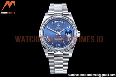 Rolex - DayDate 40mm Dia SS/SS Blue/Rm GSF A2836 Mod