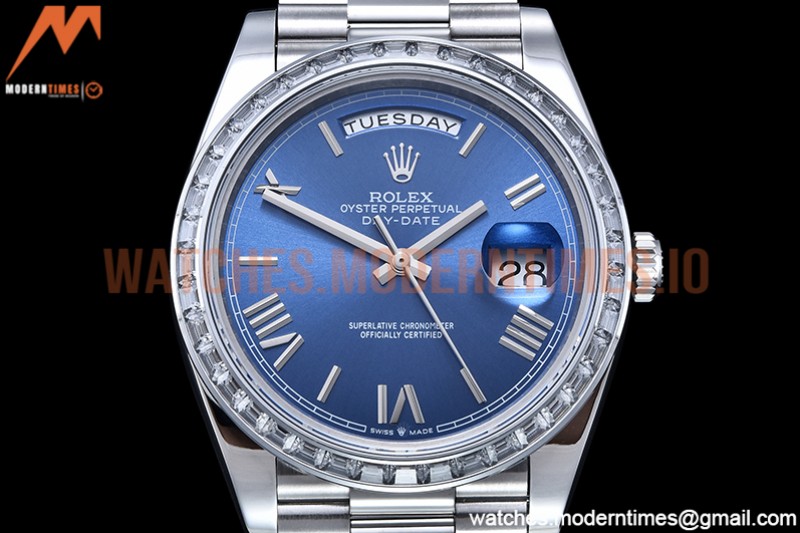 Rolex - DayDate 40mm Dia SS/SS Blue/Rm GSF A2836 Mod