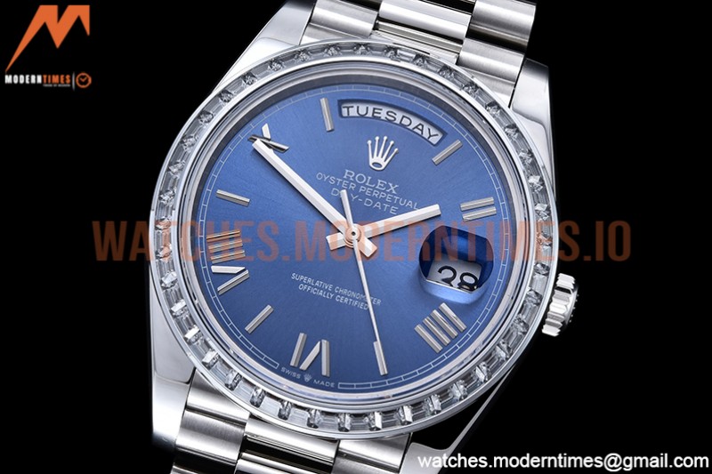 Rolex - DayDate 40mm Dia SS/SS Blue/Rm GSF A2836 Mod