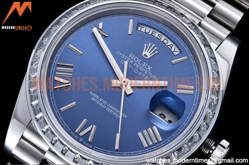 Rolex - DayDate 40mm Dia SS/SS Blue/Rm GSF A2836 Mod