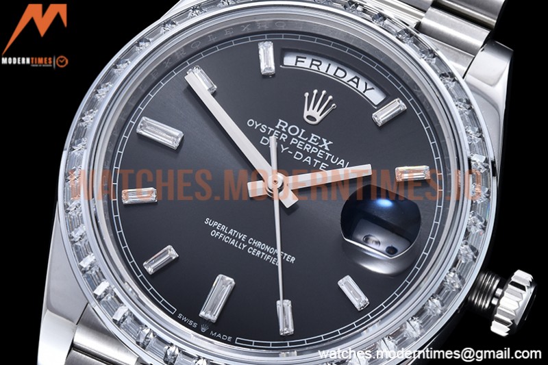 Rolex - DayDate 40mm Dia SS/SS Blk/Dia GSF A2836 Mod