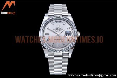 Rolex - DayDate 40mm Dia SS/SS Silv/Dia GSF A2836 Mod