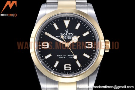 Rolex - Explorer 1 124273 36mm 904L YG/SS Blk GMF V2 VR3230