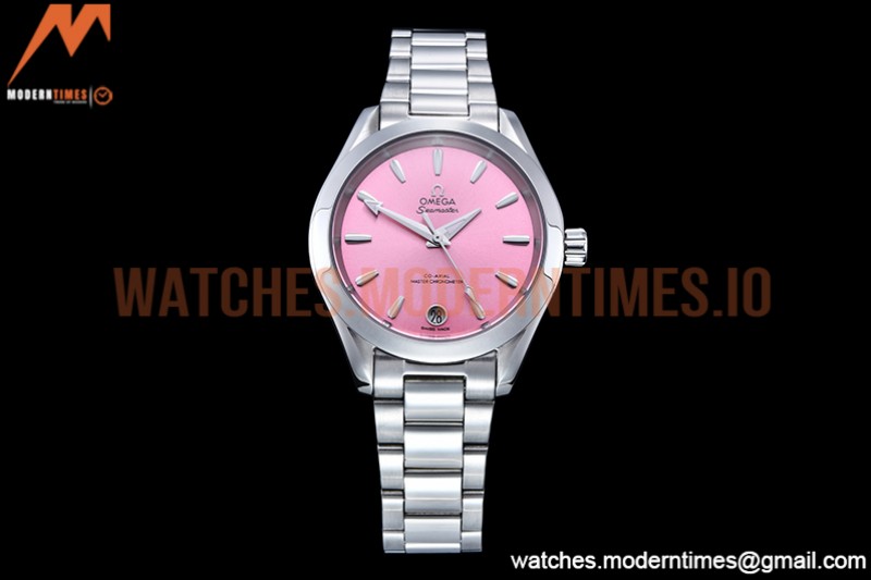 Omega - Aqua Terra Shades 34mm SS/SS Pink A8F A2813